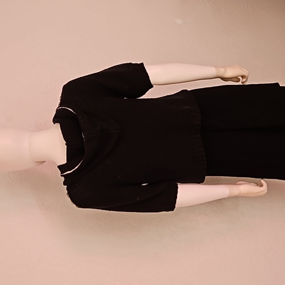 SO WEAR IT DECLARE IT Black Monochrome Wool Cropped Baddie Hoodie Cardigan - Picture 5 of 9